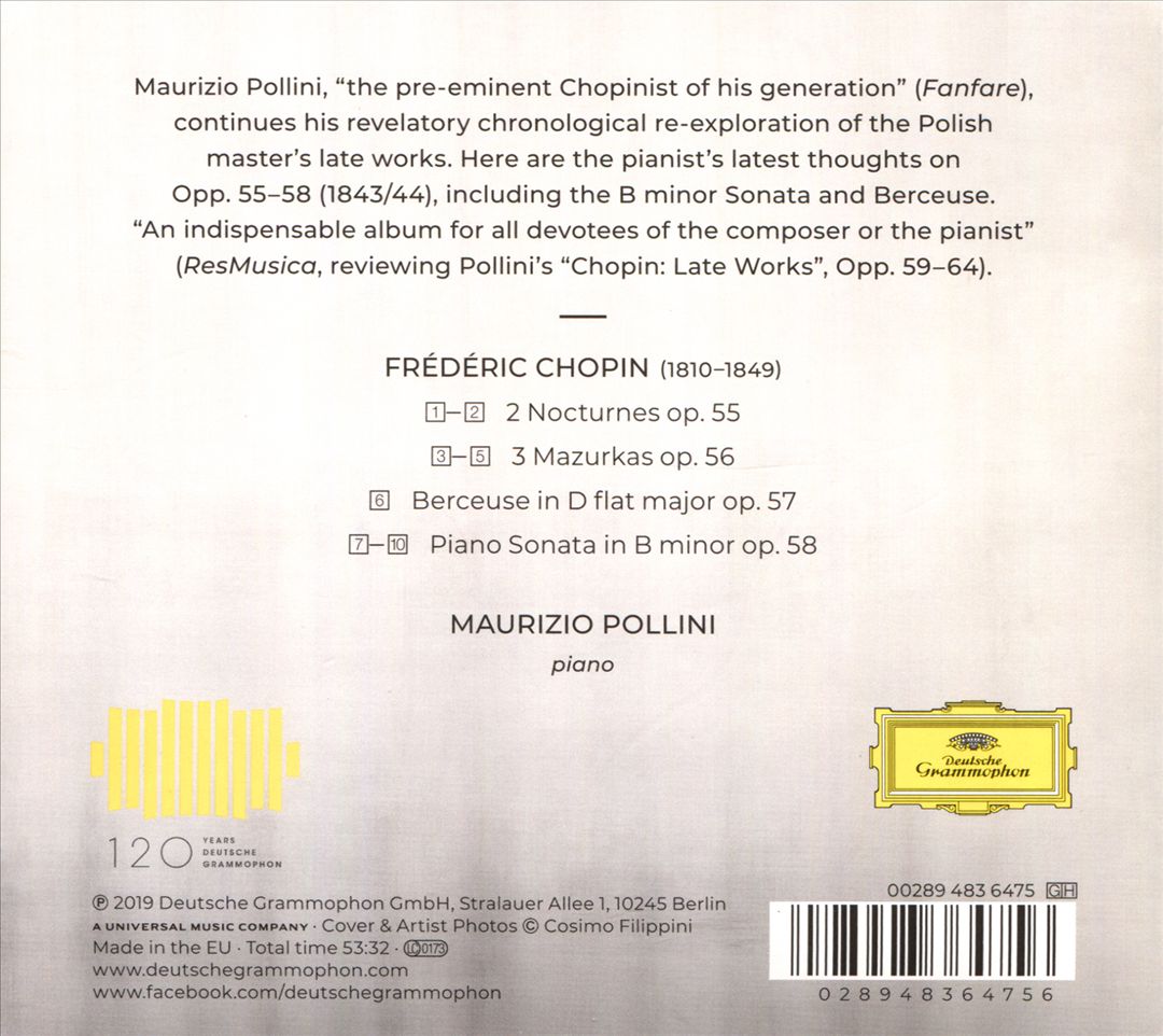 Chopin: Nocturnes Op. 55; Mazurkas Op. 56; Berceuse Op. 57; Sonata Op. 58 cover art