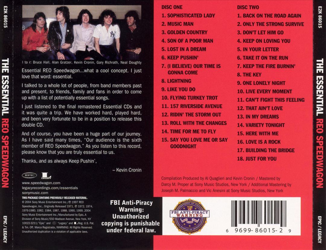 Essential REO Speedwagon cover art