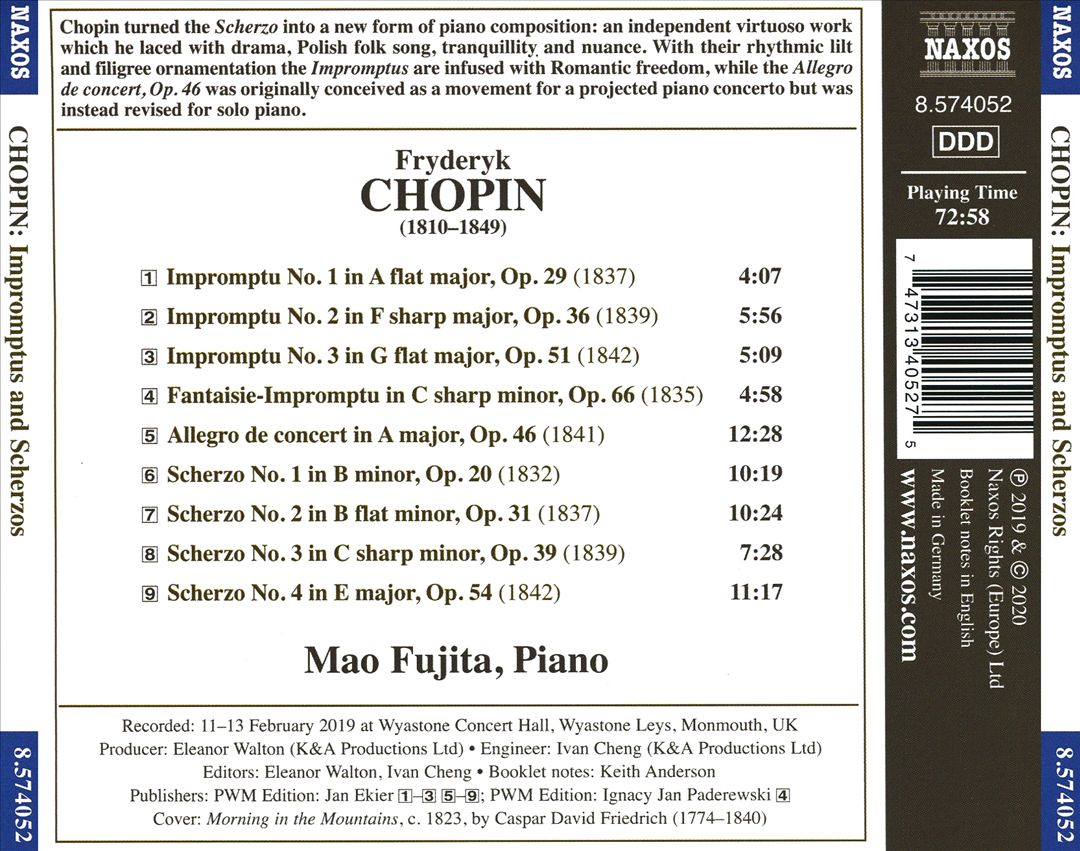 Chopin: Impromptus and Scherzos cover art
