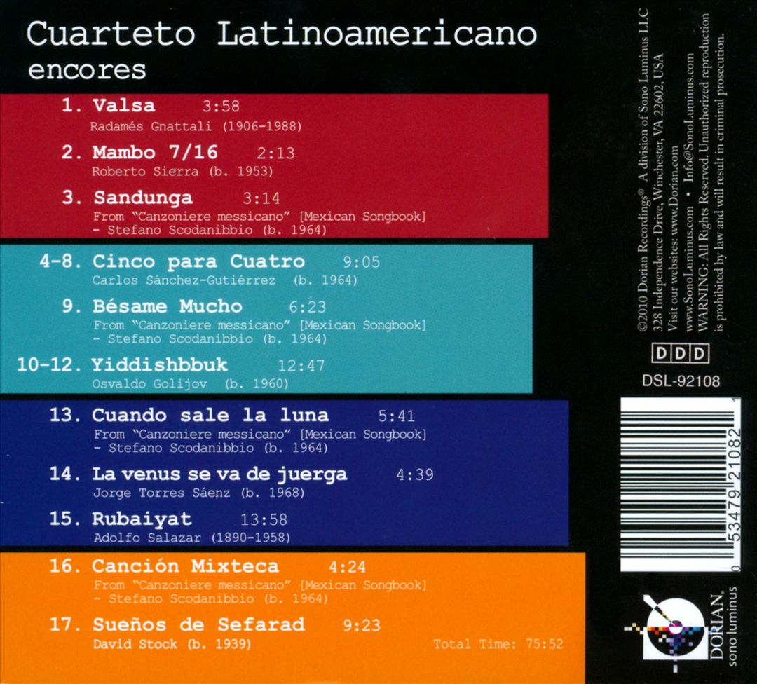 Encores: Salazar, Saenz, Golijov, Gutierrez cover art