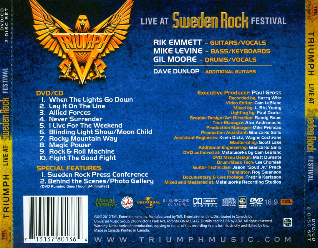 Live at Sweden Rock Festival  cover art