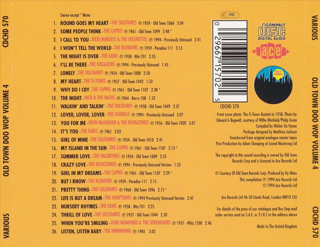 Old Town Doo Wop, Vol. 4 cover art