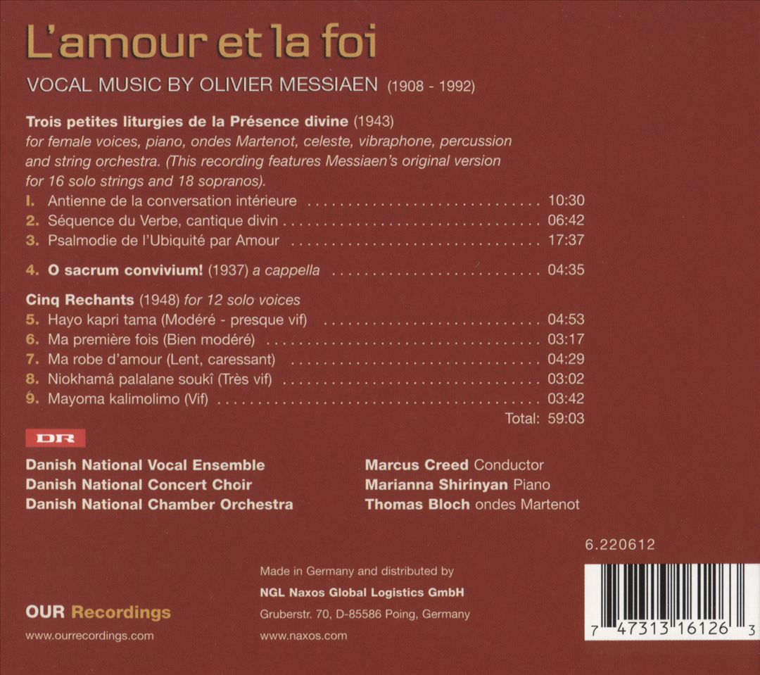 L'Amour et la Foi: Vocal Music by Olivier Messiaen cover art