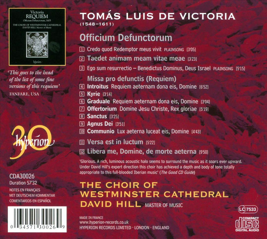 Tomás Luis de Victoria: Requiem cover art