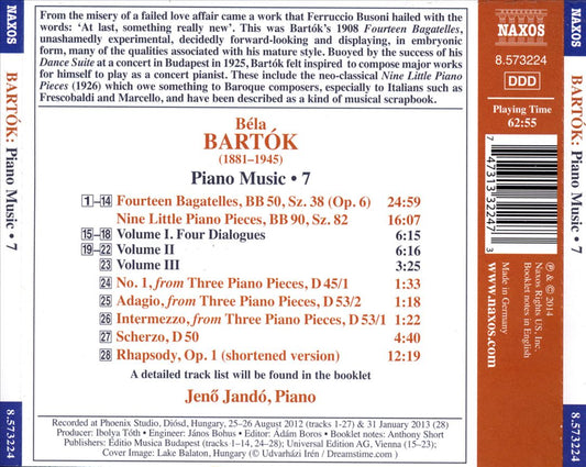 Bartók: Fourteen Bagatelles; Nine Little Piano Pieces cover art