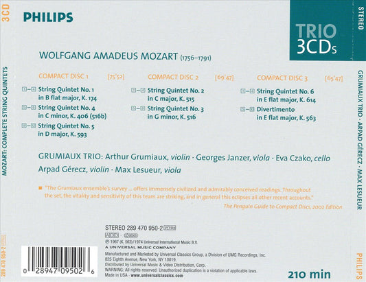 Mozart: Complete String Quintets cover art