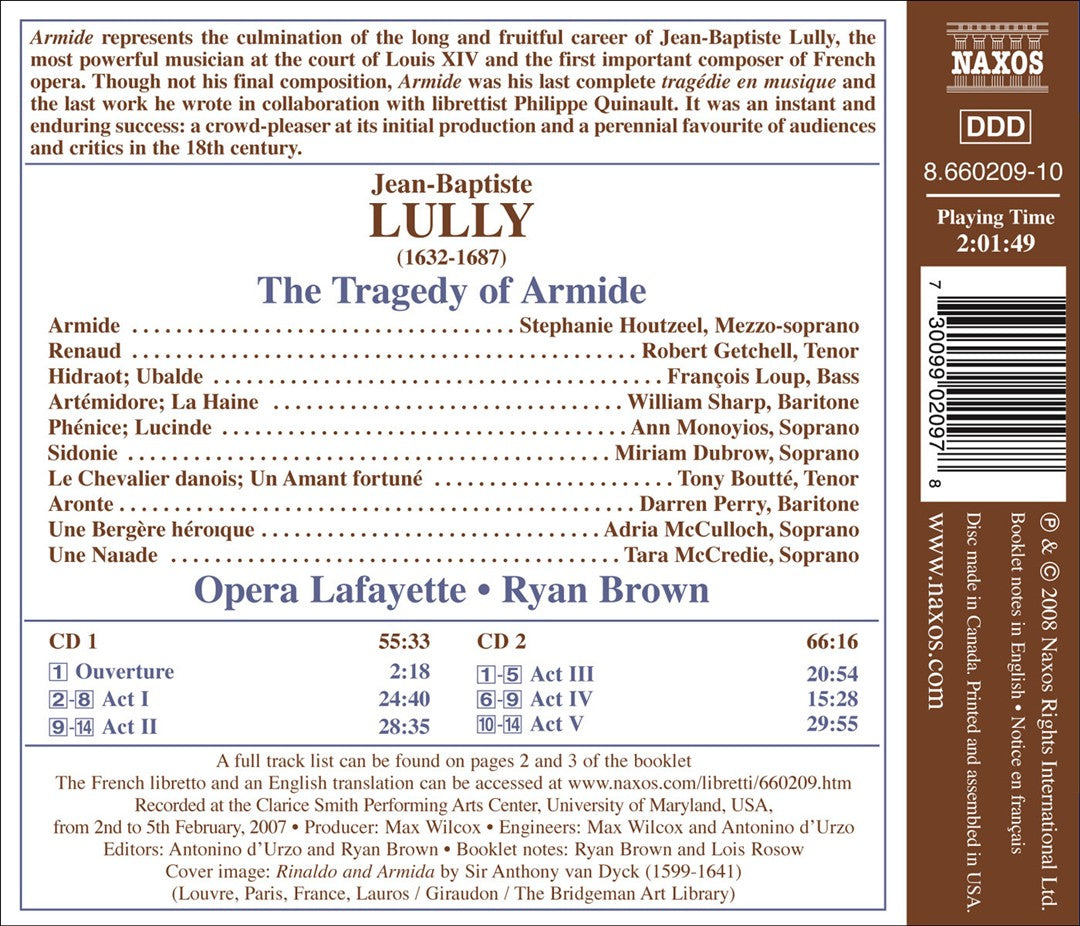 Jean-Baptiste Lully: The Tragedy of Armide cover art