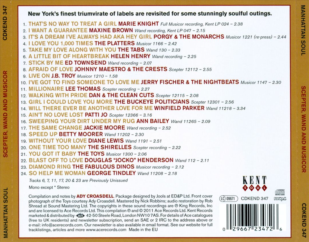 Manhattan Soul: Scepter, Wand and Musicor cover art