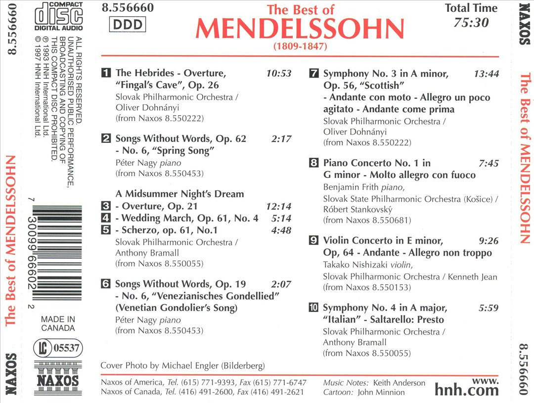 Best of Mendelssohn cover art