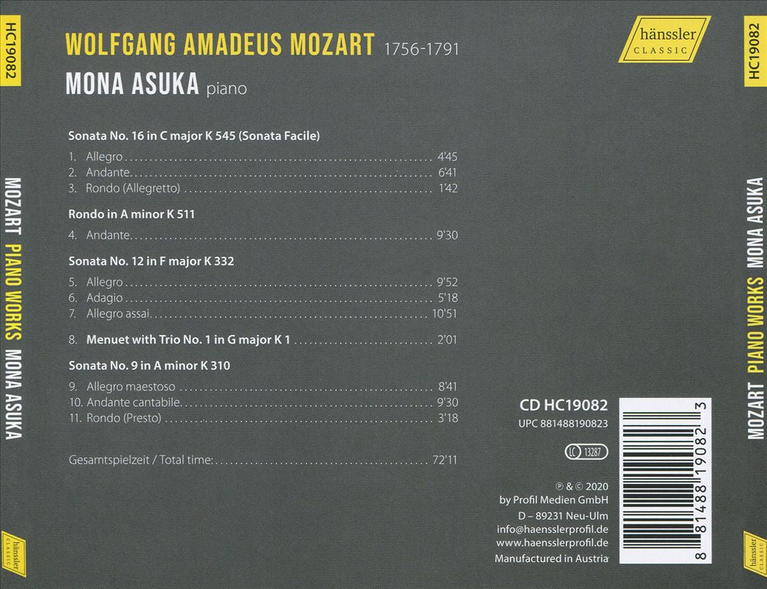Mozart: Piano Works cover art