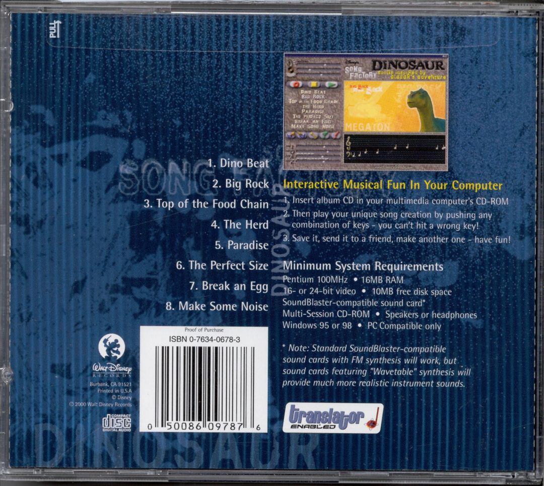 Disney's Song Factory: Dinosaur cover art