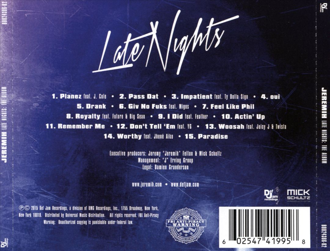 Late Nights: The Album cover art