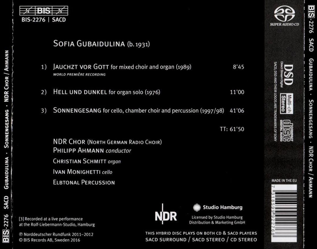 Sofia Gubaidulina: Sonnengesang cover art