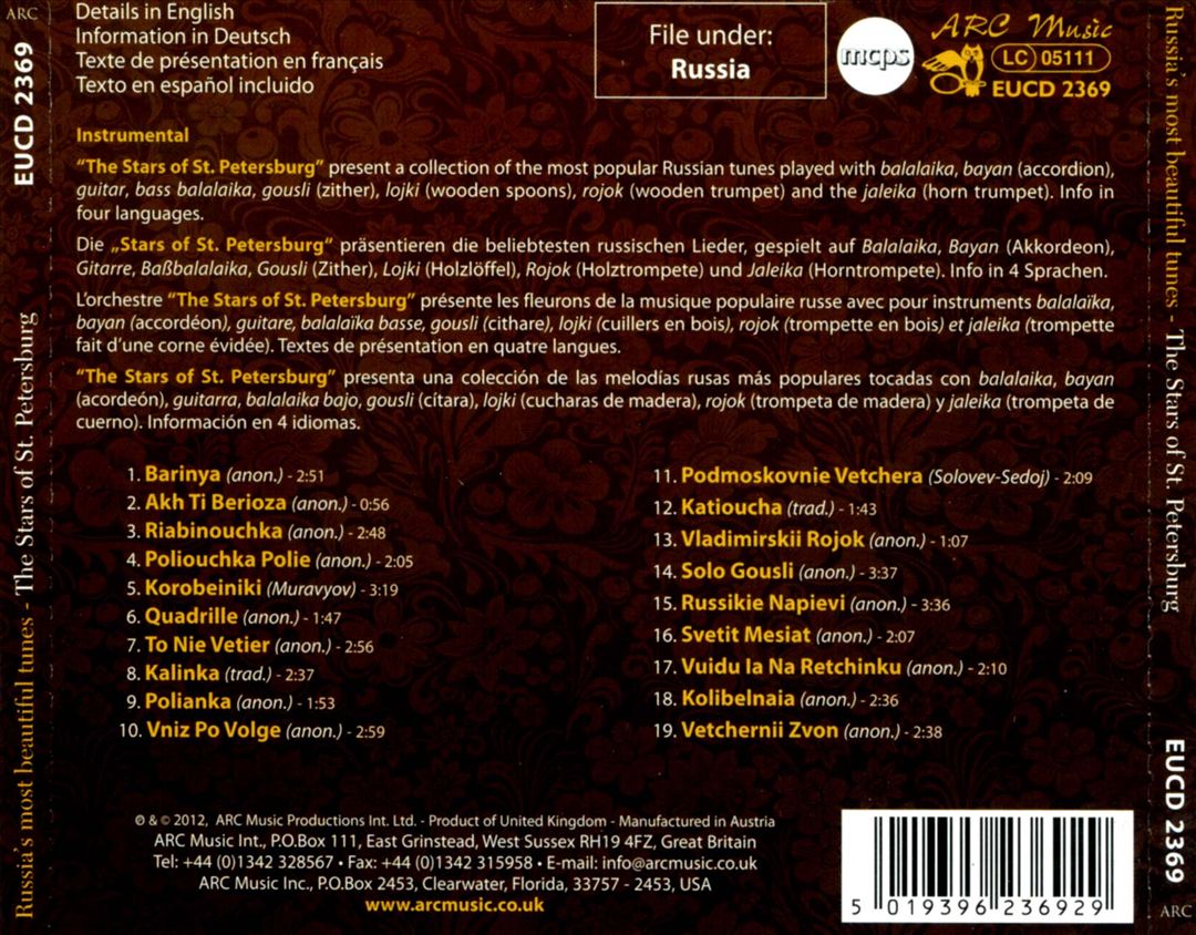 Balalaika: Russia's Most Beautiful Songs cover art