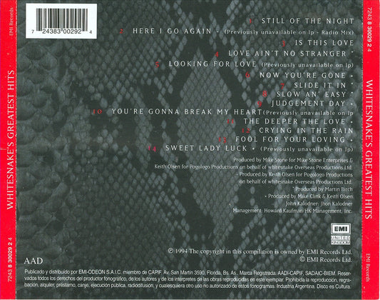 Whitesnake's Greatest Hits cover art