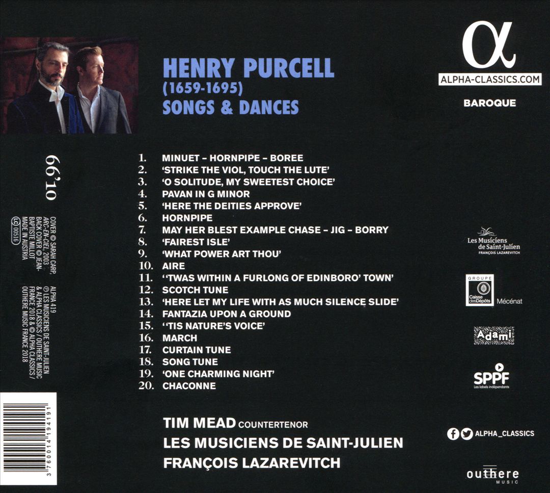 Purcell: Songs & Dances cover art