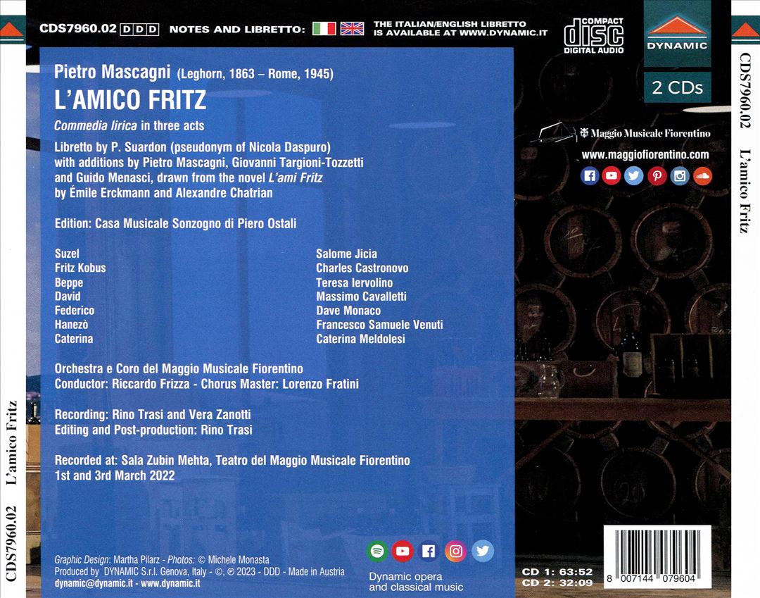 Mascagni: L'Amico Fritz cover art