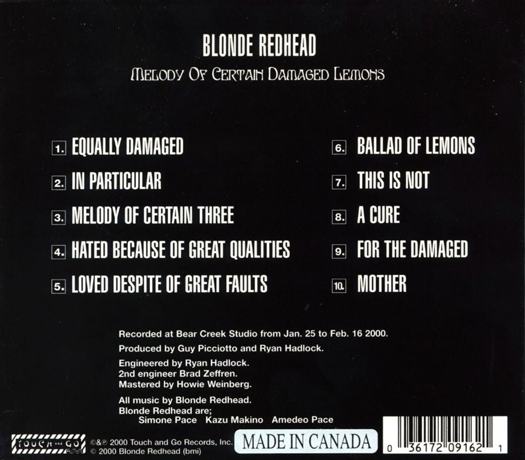 Melody of Certain Damaged Lemons cover art