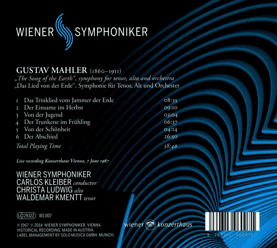 Mahler: Das Lied von der Erde cover art