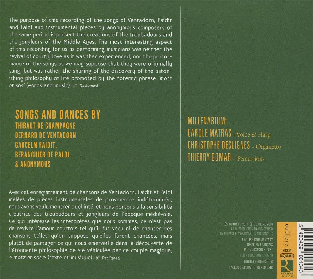 Troubadours' Songs & Jongleurs' Dances cover art