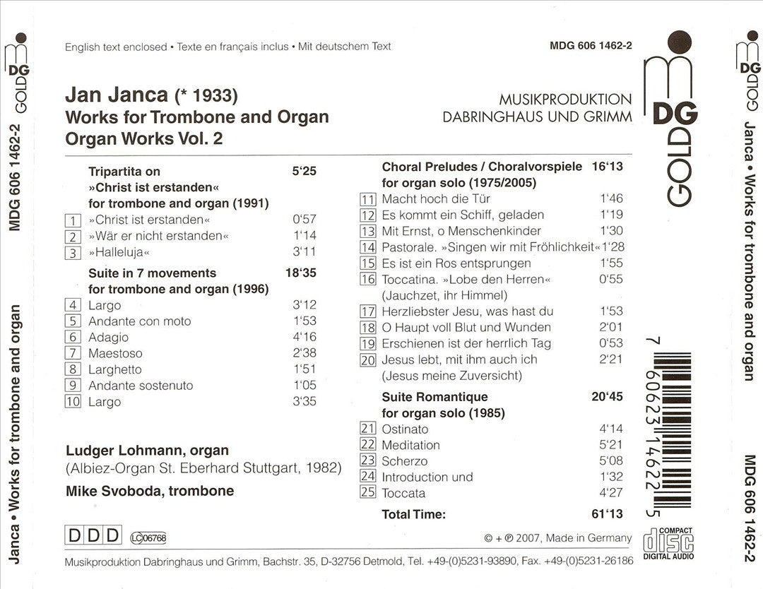 Jan Janca: Works for Trombone & Organ cover art