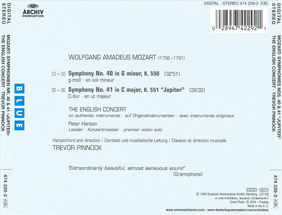 Mozart: Symphonies Nos. 40 & 41 "Jupiter" cover art