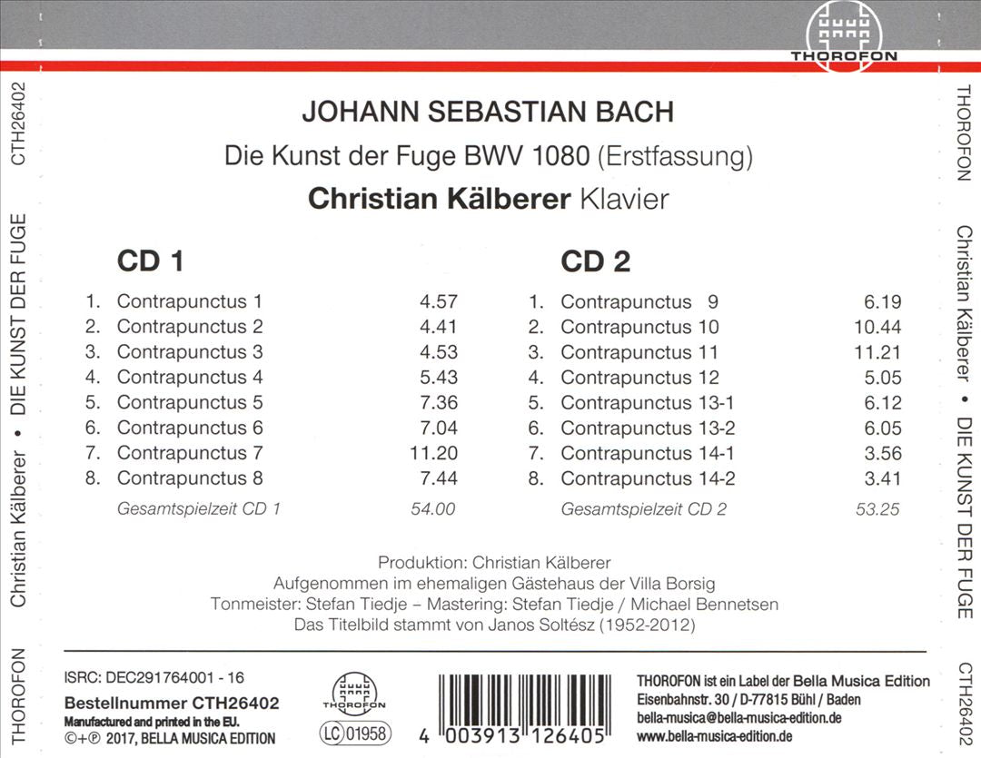 Johann Sebastian Bach: Die Kunst der Fuge (Erstfassung) cover art