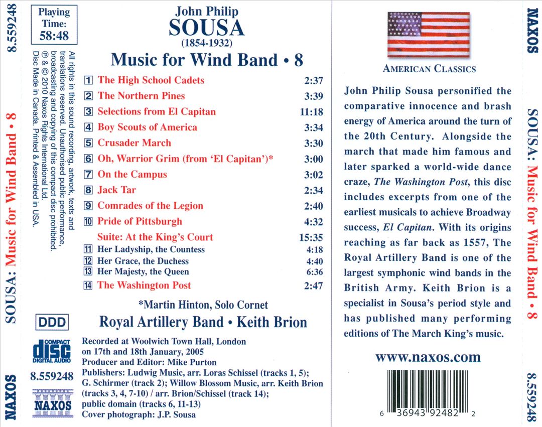 John Philip Sousa: Music for Wind Band, Vol. 8 cover art