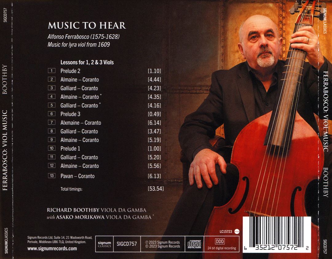 Music to Hear…: Alfonso Ferrabosco - Music for lyra viol from 1609 cover art