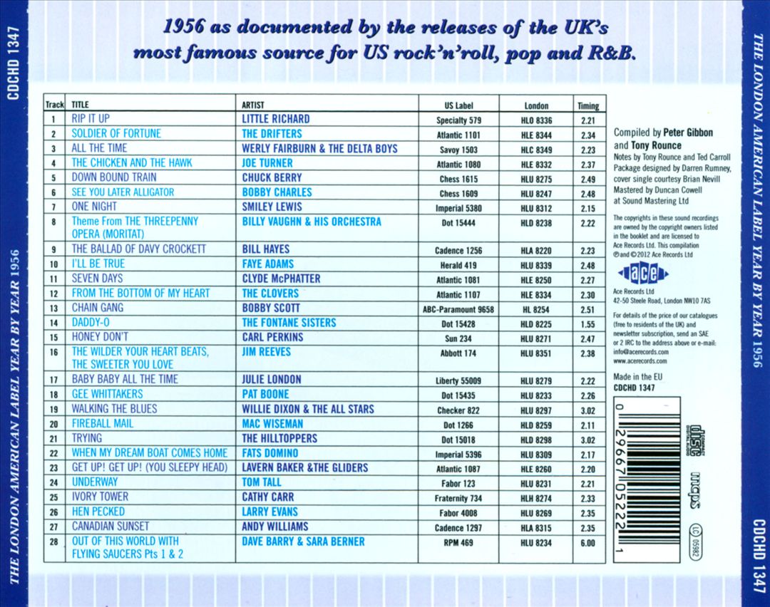 London American Label Year By Year: 1956 cover art