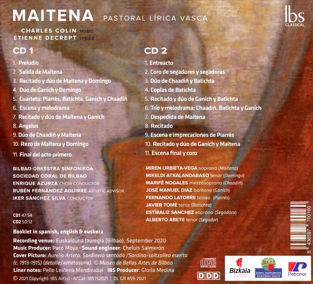 Charles Colin: Maitena, Pastoral Lírica Vasca cover art