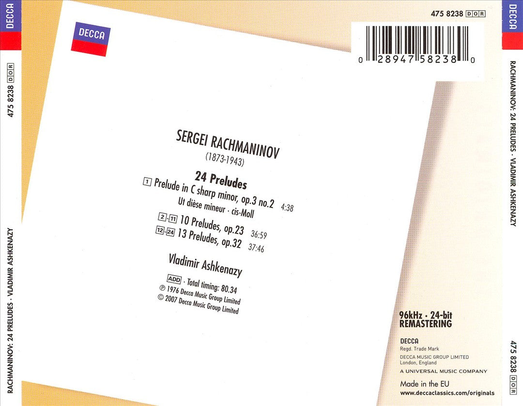 Rachmaninov: 24 Preludes cover art