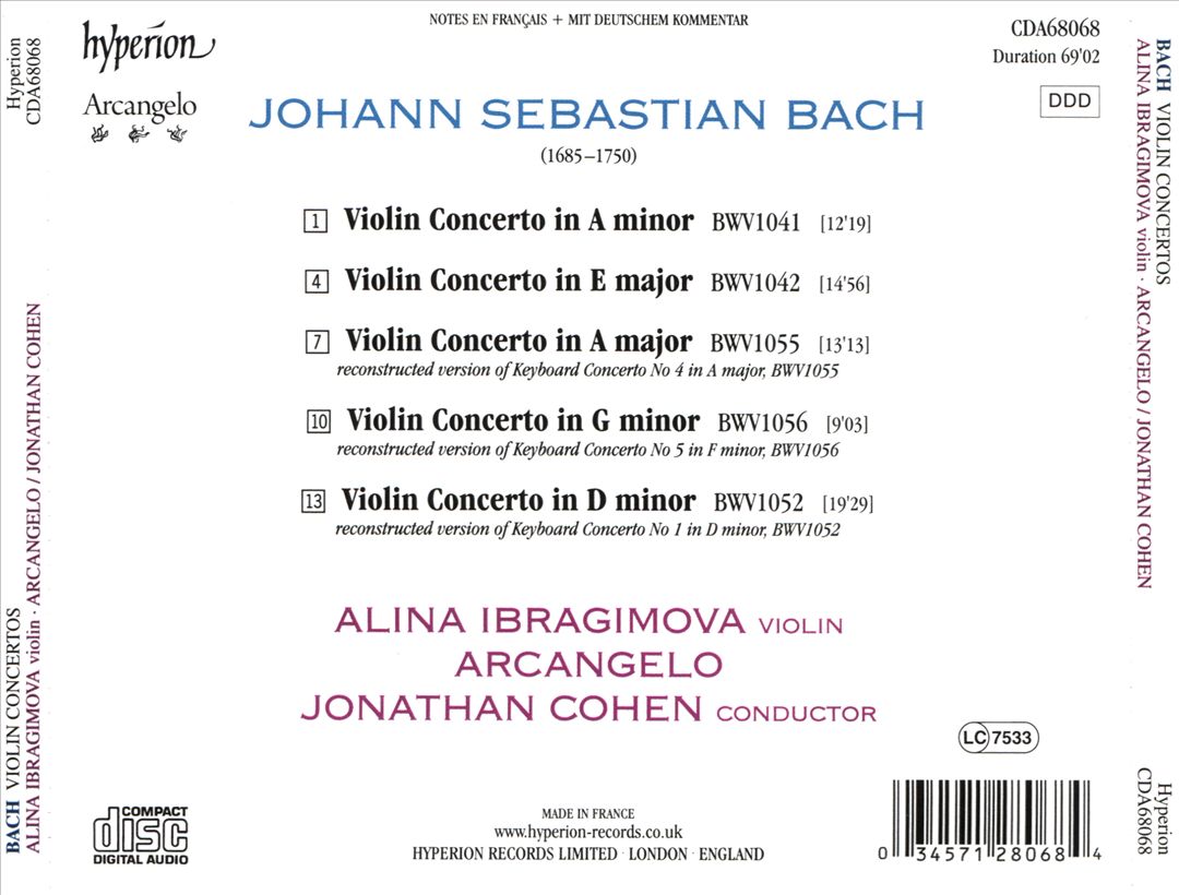Bach: Violin Concertos cover art