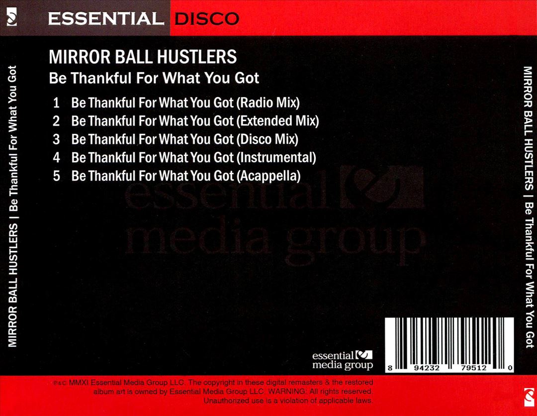 Be Thankful for What You Got cover art