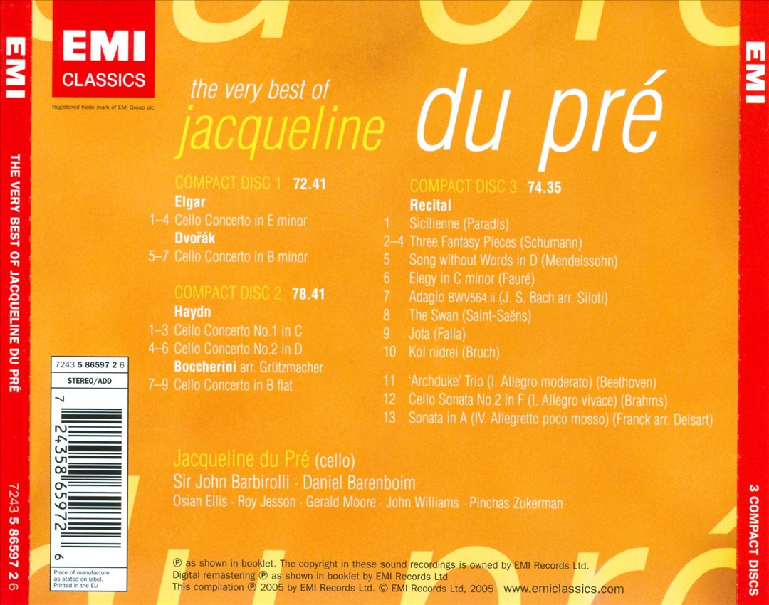 Very Best of Jacqueline du Pré cover art