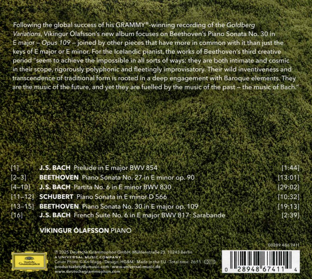 Opus 109: Beethoven, Bach, Schubert cover art