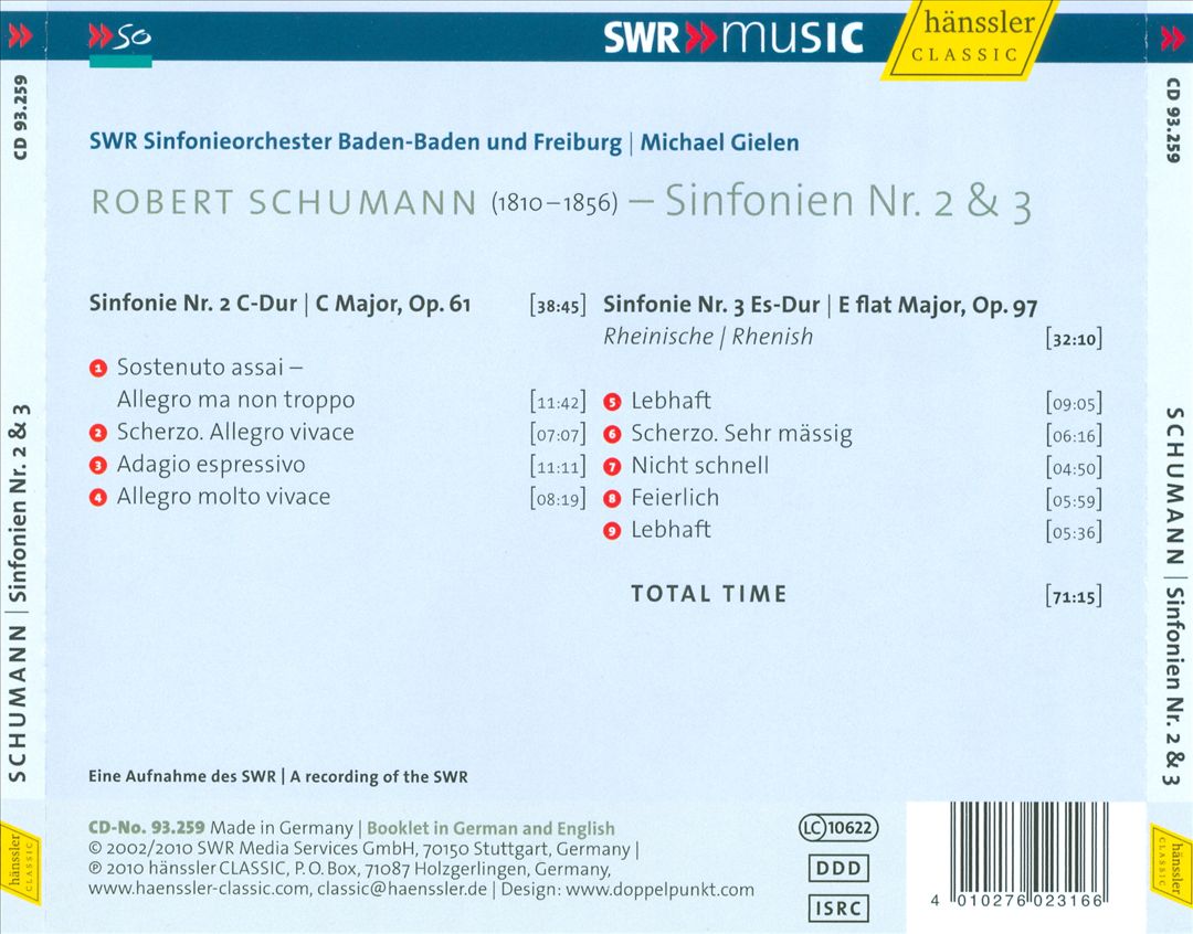 Robert Schumann: Sinfonien Nr. 2 & 3 cover art