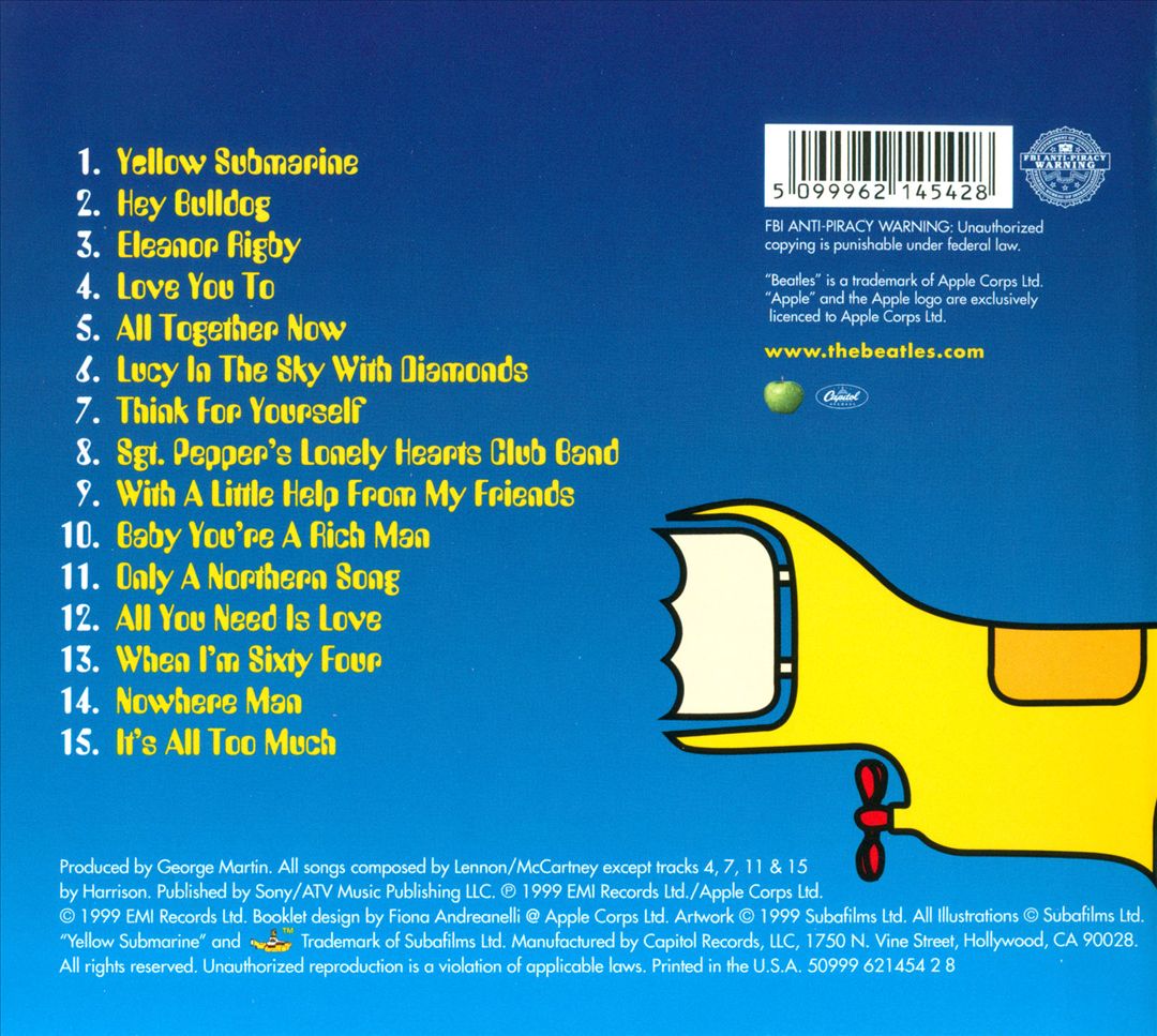Yellow Submarine Songtrack cover art