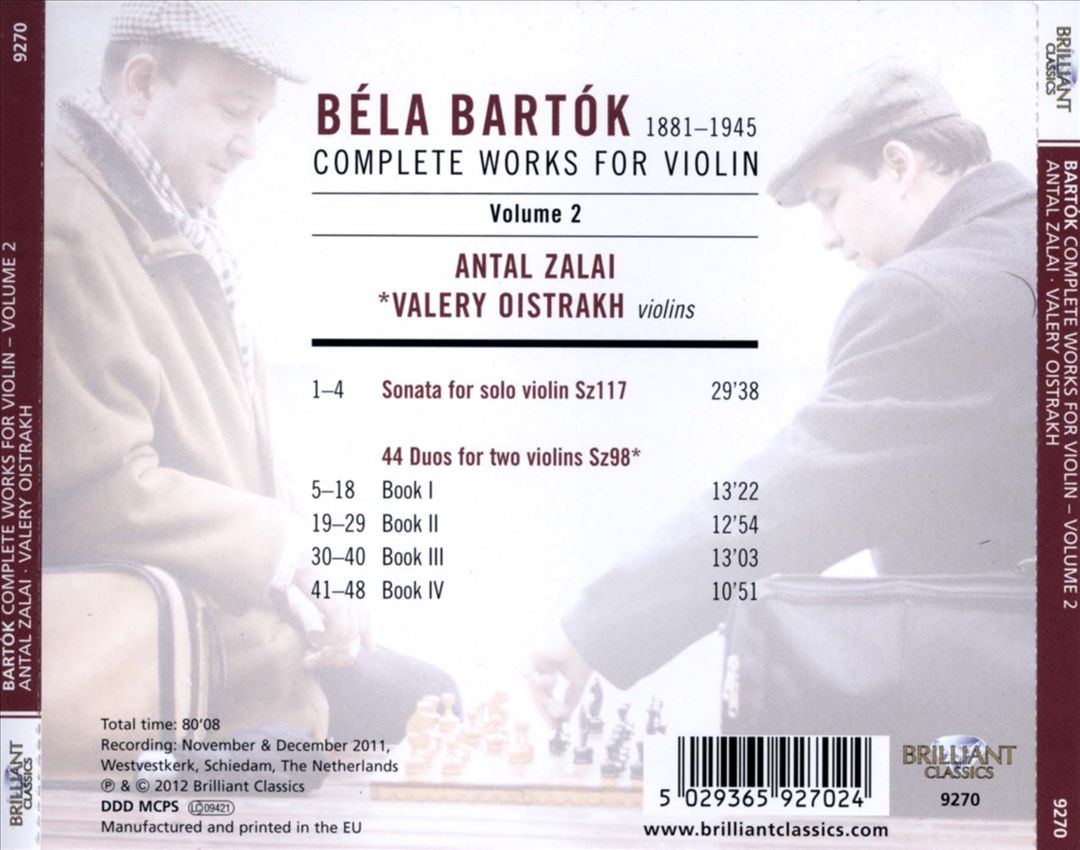 Bartók: Complete Works for Violin, Vol. 2 cover art