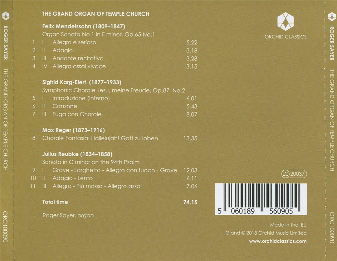 Grand Organ of Temple Church cover art