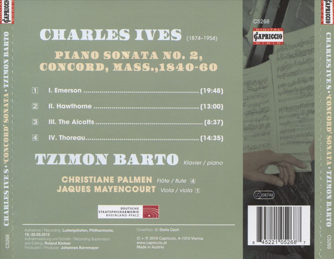 Charles Ives: Piano Sonata No. 2 "Concord" cover art