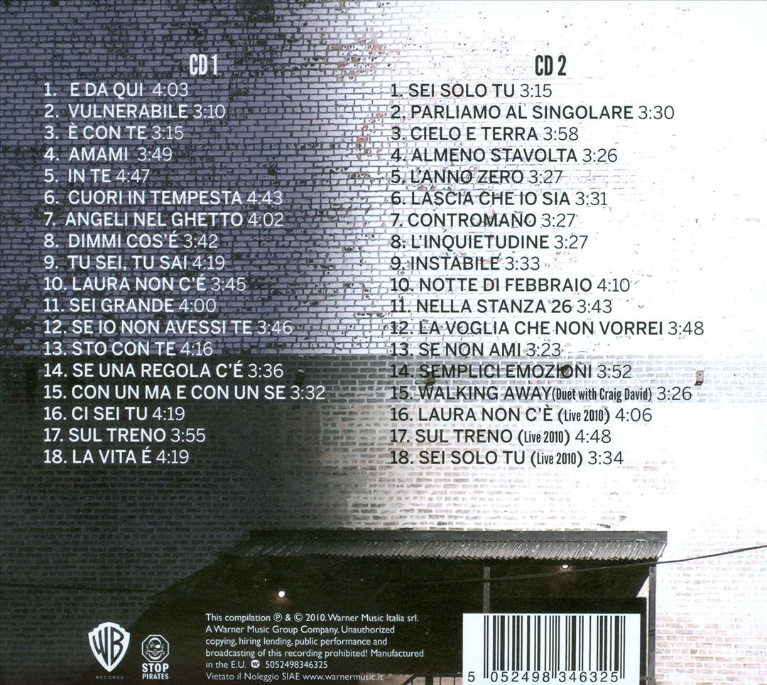 Nek Greatest Hits 1992-2010: E Da Qui cover art