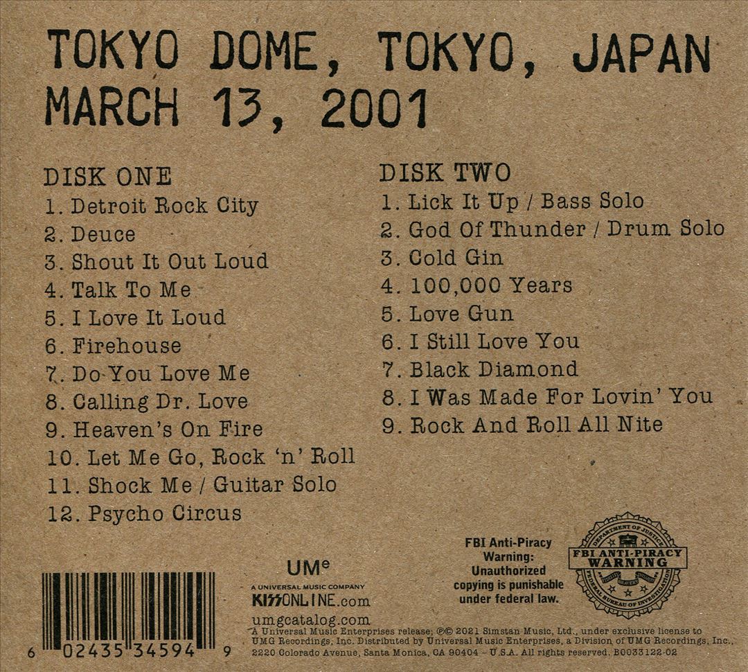 Off the Soundboard: Tokyo Dome, March 13, 2001 cover art
