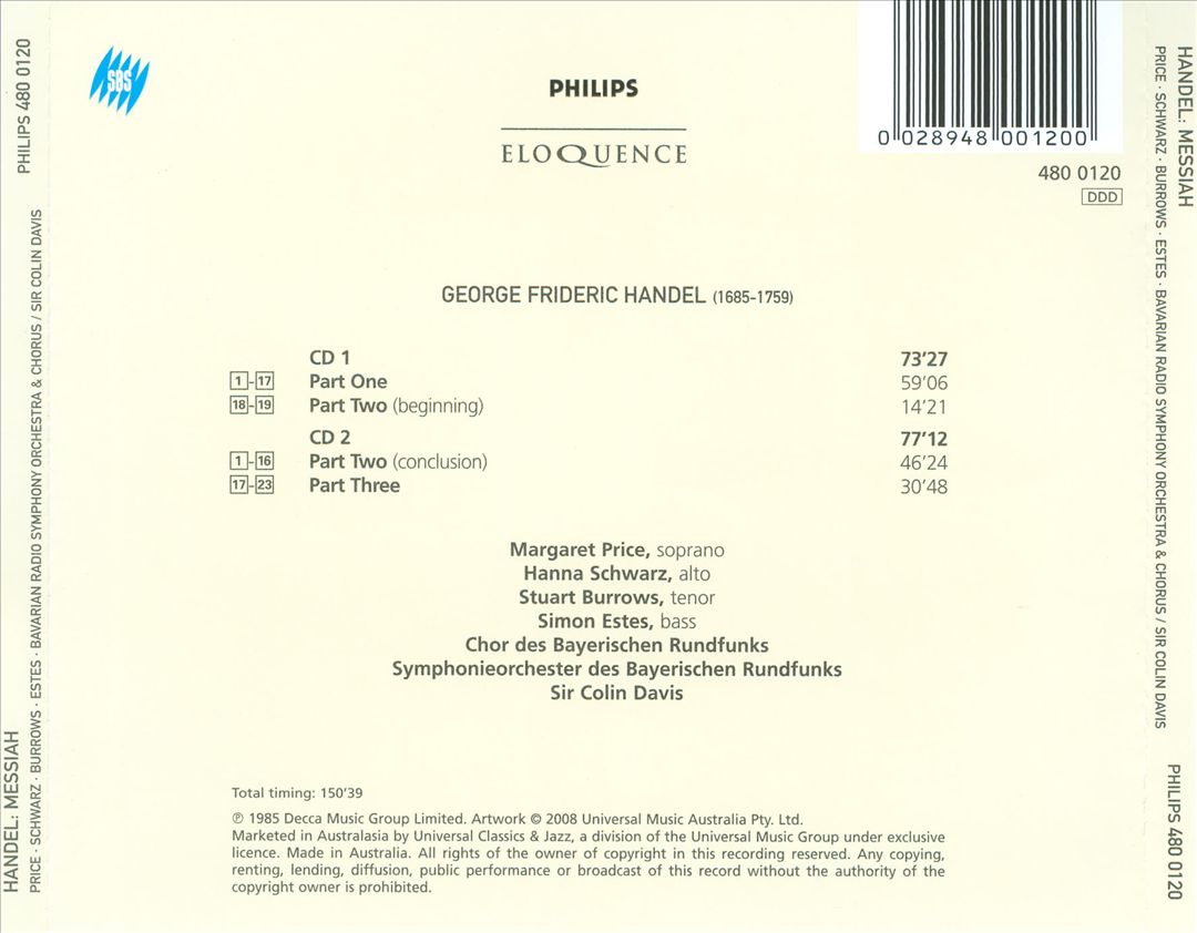 Handel: Messiah cover art