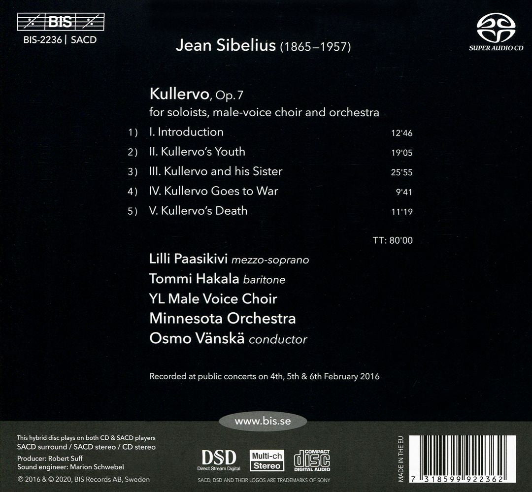 Sibelius: Kullervo cover art