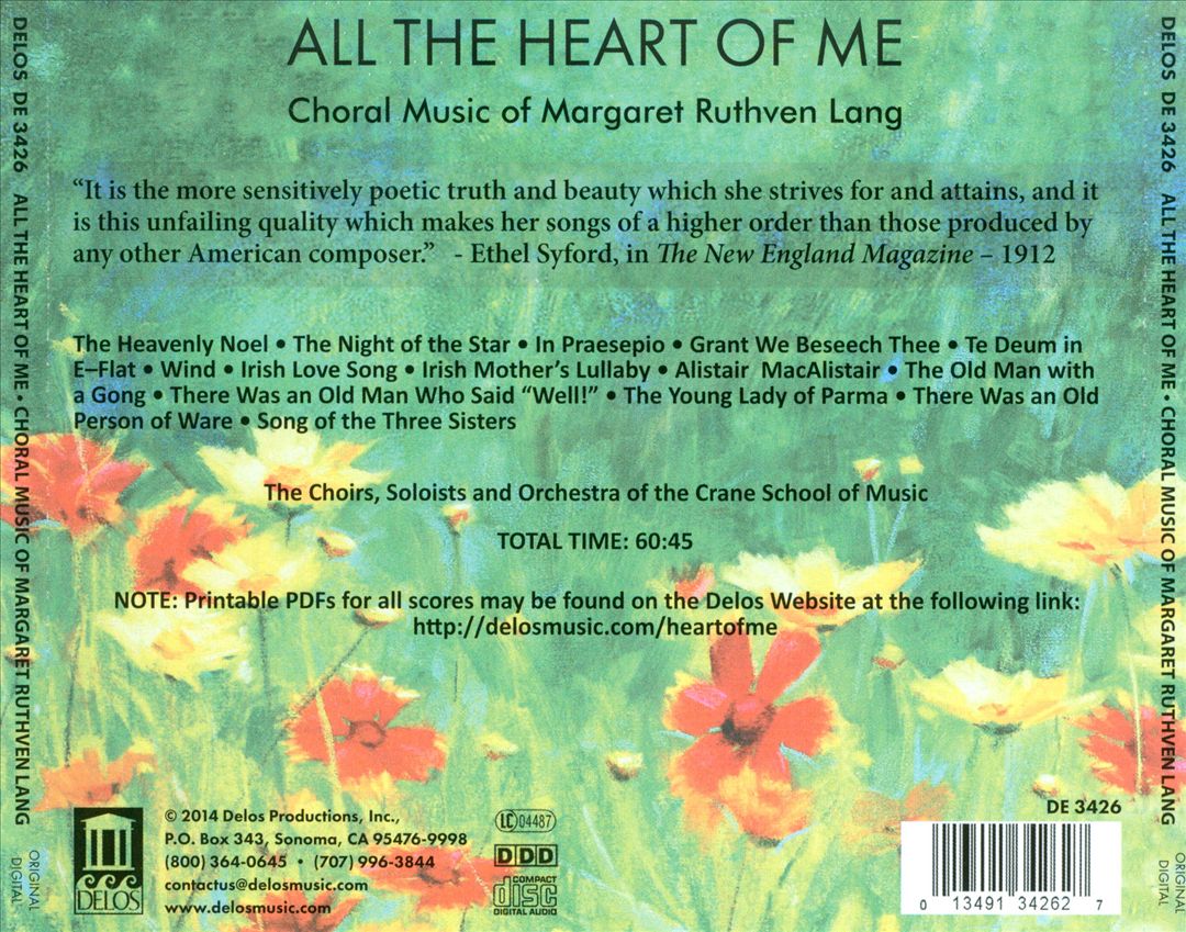 All the Heart of Me: Choral Music of Margaret Ruthven Lang cover art