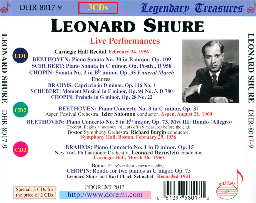 Leonard Shure: Piano Works cover art