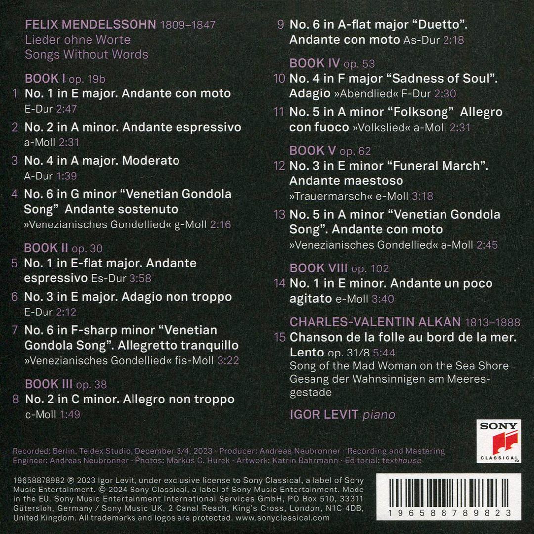 Mendelssohn: Lieder ohne Worte cover art