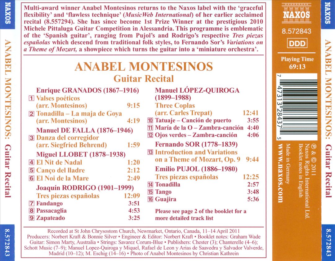 Anabel Montesinos: Guitar Recital [16 Tracks] cover art