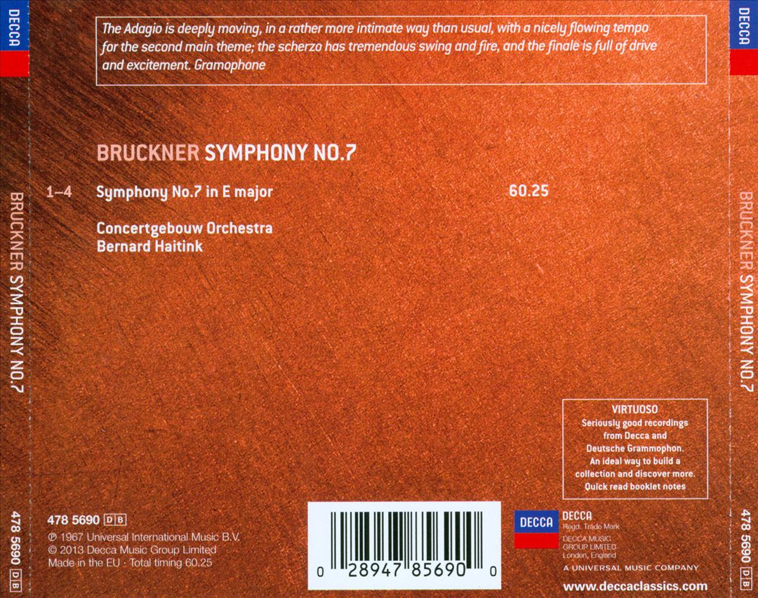 Bruckner: Symphony No. 7 [1967] cover art